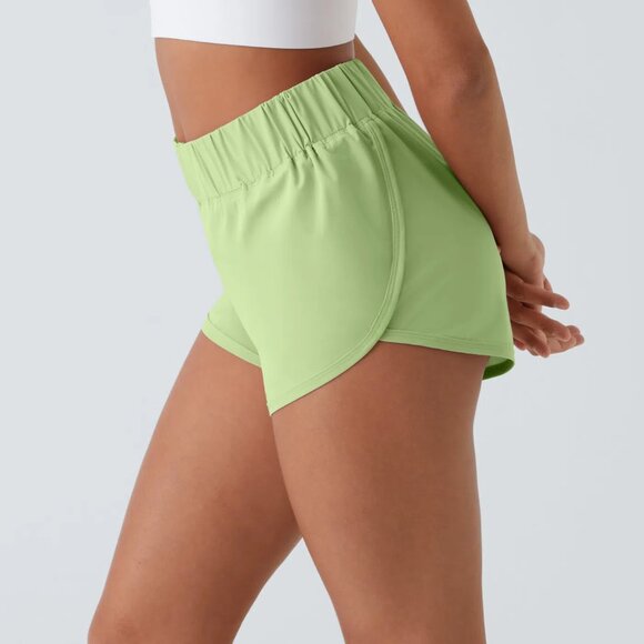 HALARA High Waisted Dolphin Hem Casual Shorts 2" - Picture 2 of 5